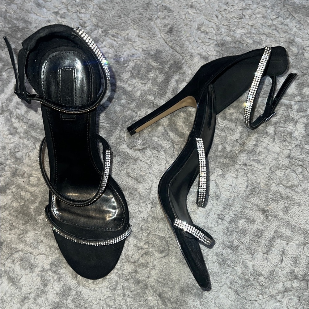 Forever 21 Black Heels with Silver Accents